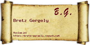 Bretz Gergely névjegykártya